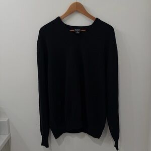 Jos. A. Bank 100% Cashmere Black V-Neck Sweater, Men’s Medium